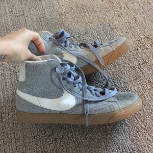 Grey Suede Nike High Top Sneakers